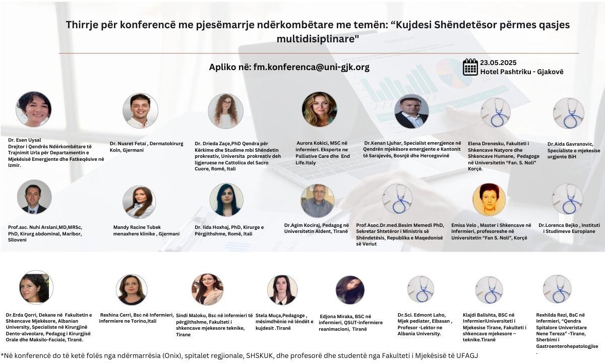 Thirrje për konferencë me pjesëmarrje ndërkombëtare me temën: “Kujdesi Shëndetësor përmes qasjes multidisiplinare"